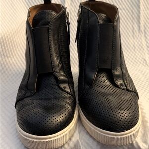 Paolo Black Leather Slip-On Boat Shoes